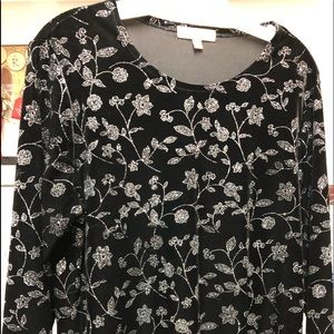 COPY - Black glitter top for a party.